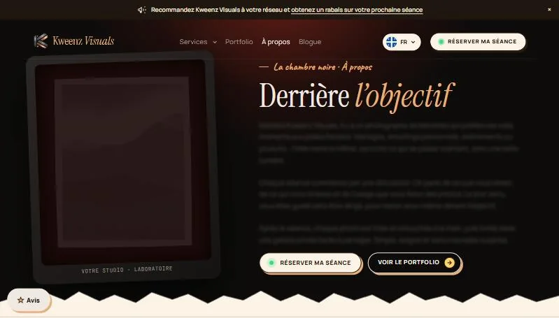 Site web Kweenz Visuals : à propos